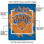 new york knicks block border blue quilt blanket best selling