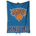new york knicks brick grid blue quilt blanket best selling