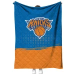 new york knicks dot illusion blue quilt blanket best selling