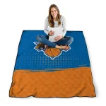 new york knicks dot illusion blue quilt blanket best selling