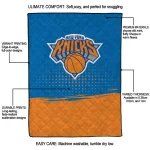 new york knicks dot illusion blue quilt blanket best selling