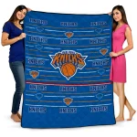 new york knicks handdrawn stripes blue quilt blanket best selling
