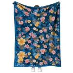 new york knicks hibiscus foliage blue quilt blanket best selling