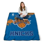 new york knicks nba grunge blue quilt blanket best selling