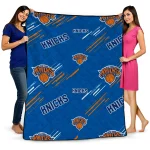 new york knicks sketch lines blue quilt blanket best selling