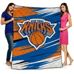 new york knicks wild lines blue white quilt blanket best selling