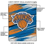 new york knicks wild lines blue white quilt blanket best selling
