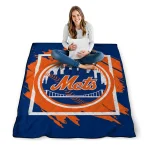 new york mets block border blue quilt blanket best selling