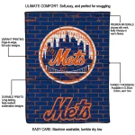 new york mets brick grid blue quilt blanket best selling