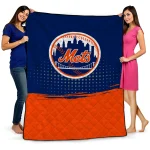 new york mets dot illusion blue quilt blanket best selling