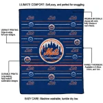 new york mets handdrawn stripes blue quilt blanket best selling