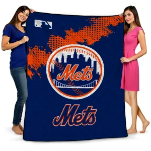 new york mets league patch blue quilt blanket best selling