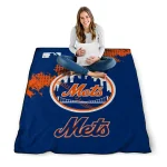 new york mets league patch blue quilt blanket best selling