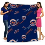 new york mets sketch lines blue quilt blanket best selling