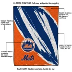 new york mets stroke art blue white quilt blanket best selling