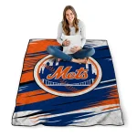 new york mets wild lines blue white quilt blanket best selling