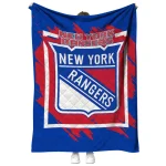 new york rangers block border blue quilt blanket best selling