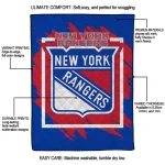 new york rangers block border blue quilt blanket best selling