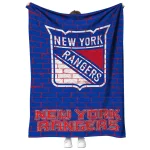new york rangers brick grid blue quilt blanket best selling