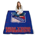 new york rangers brick grid blue quilt blanket best selling