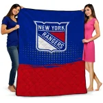 new york rangers dot illusion blue quilt blanket best selling