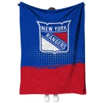 new york rangers dot illusion blue quilt blanket best selling