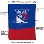 new york rangers dot illusion blue quilt blanket best selling
