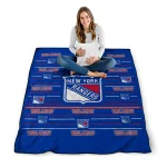 new york rangers handdrawn stripes blue quilt blanket best selling