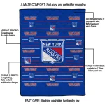 new york rangers handdrawn stripes blue quilt blanket best selling