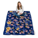 new york rangers hibiscus foliage blue quilt blanket best selling