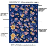 new york rangers hibiscus foliage blue quilt blanket best selling