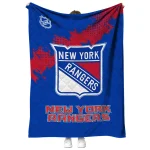 new york rangers nhl shield blue quilt blanket best selling
