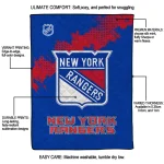 new york rangers nhl shield blue quilt blanket best selling