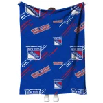 new york rangers sketch lines blue quilt blanket best selling