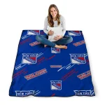 new york rangers sketch lines blue quilt blanket best selling