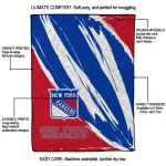 new york rangers stroke art blue white quilt blanket best selling