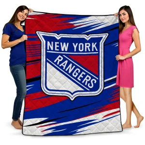 new york rangers wild lines blue white quilt blanket best selling