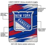 new york rangers wild lines blue white quilt blanket best selling