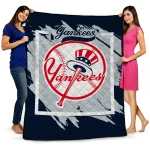 new york yankees block border navy quilt blanket best selling