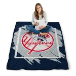 new york yankees block border navy quilt blanket best selling
