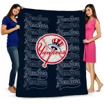 new york yankees bold red navy quilt blanket best selling
