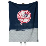 new york yankees dot illusion navy quilt blanket best selling