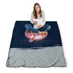 new york yankees dot illusion navy quilt blanket best selling