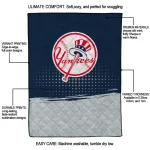 new york yankees dot illusion navy quilt blanket best selling