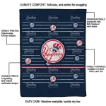new york yankees handdrawn stripes navy quilt blanket best selling