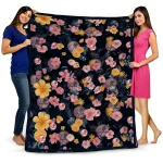 new york yankees hibiscus foliage navy quilt blanket best selling