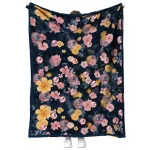 new york yankees hibiscus foliage navy quilt blanket best selling