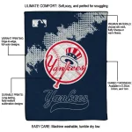 new york yankees league patch navy quilt blanket best selling