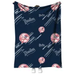 new york yankees sketch lines navy quilt blanket best selling