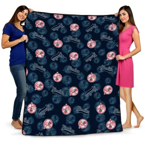 new york yankees solid classic navy quilt blanket best selling